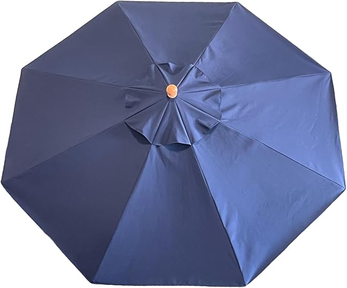 9' Octagonal Wooden Market Umbrella with Pulley System, Wood Frame, Maple Handle, Acrylic Canopy, UV Blocking, Patio Use