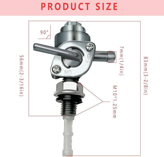Fuel Shut Off Valve Petcock Switch for Champion Power CPE 46514 40012 196cc 3000 3500 4000 4500 Watt Gasoline Generator 46514 46515 46516 46517 45633