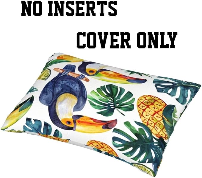 Outdoor Pillows Waterproof Set of 2 Outdoor Pillow Covers 16x24 Inch, Parrot Throw Pillows Plant Pillow Covers, Summer Garden Decorative Pillows Outdoor Pillows for Patio Furniture Car Home Decor-hs33