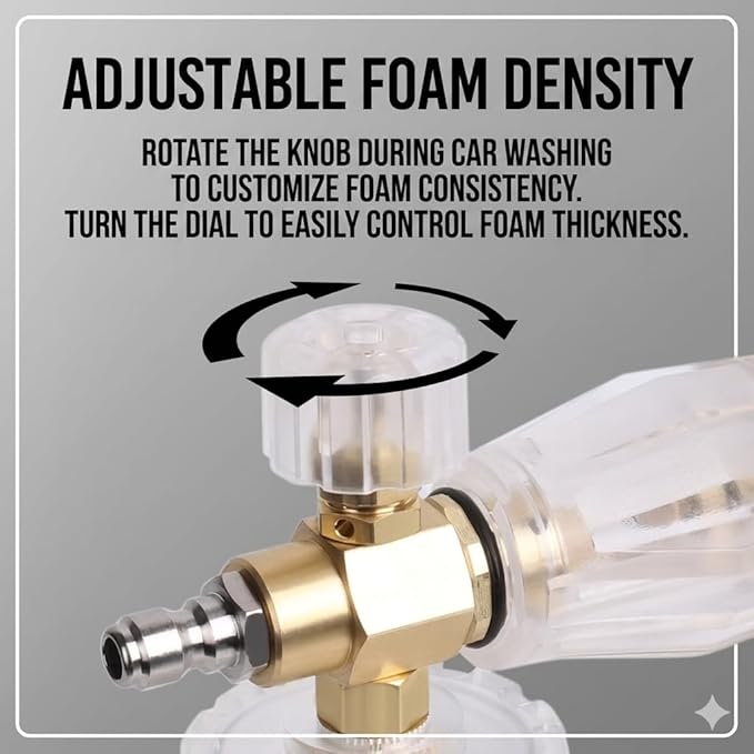 M416 Tactical Style 3600 PSI High Pressure Washer Gun with Foam Cannon & Swivel & 4 Nozzles - Airsoft Inspired Design for Car Cleaning & Outdoor Use (Gold)
