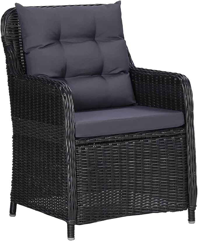 5 Piece Patio Dining Set,Outdoor Dining Set,Patio Furniture Set,Outdoor Patio Chairs,Porch Chair,Outdoor Coffee Table,Front Porch Furniture,Modern Set,Patio Dining,for Garden,Poolside, Black