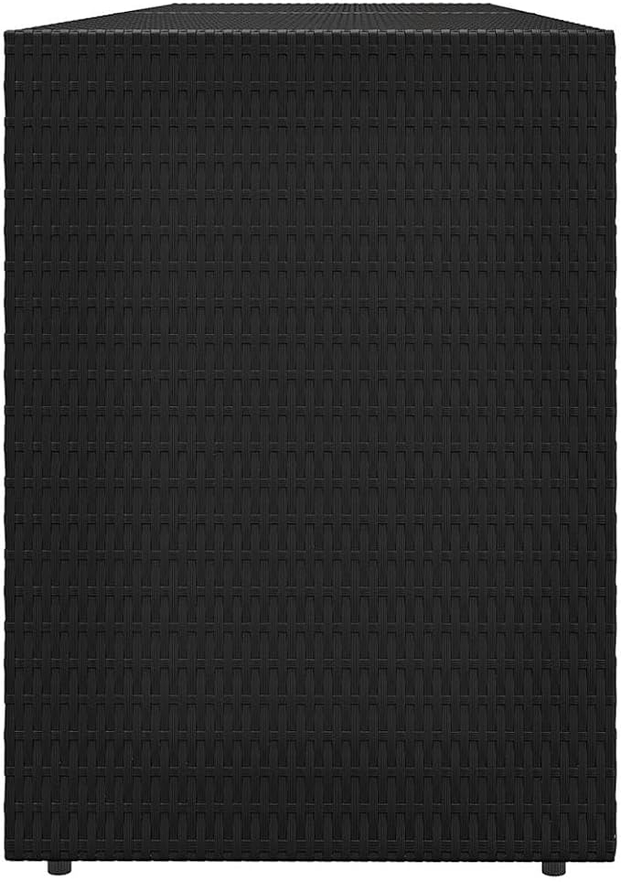 Outdoor Garden Storage Cabinet, Large Waterproof Poly Rattan Utility Shed with 2 Doors for Patio, Garage, and Backyard Organization, 78 x 78 x 31.5 Inch, Black