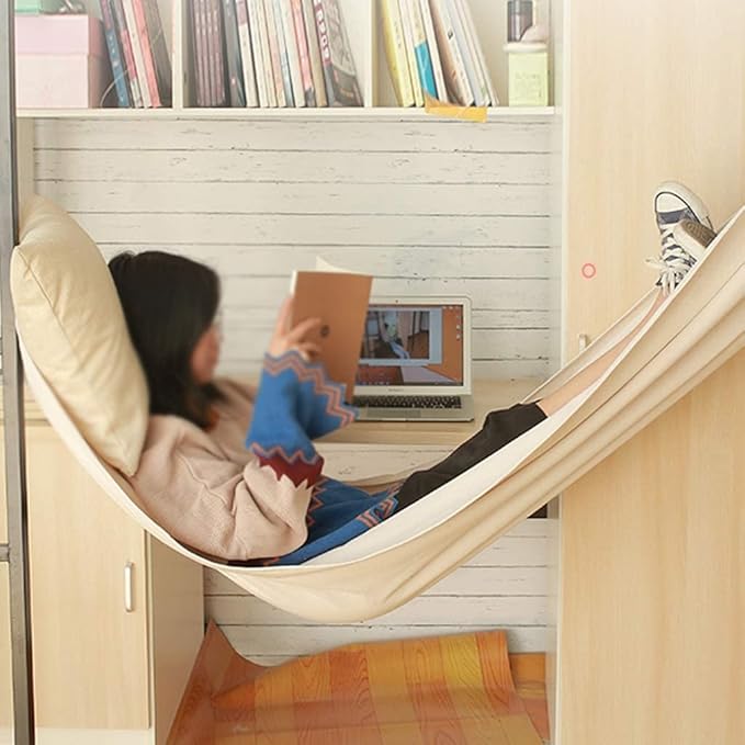 Portable Hammocks Rollover Prevention Yard Garden Backyard Canvas Fabric Hammocks Hanging Swing Bed for Patio Travel Hiking Hamac Hammock for Outdoor(White)