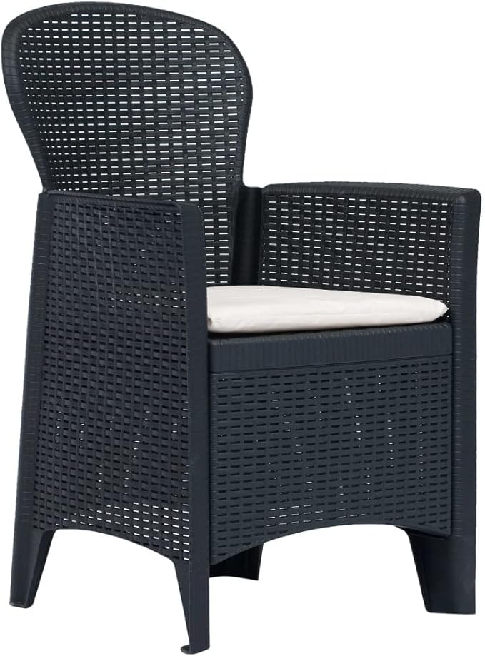 Bistro Set,Patio Lounge Set,Outdoor Patio Furniture,Outdoor Chat Conversation Set,Garden Furniture Sets,for Patio,Backyard,Garden,Outdoor,5 Piece Plastic Anthracite Rattan Look