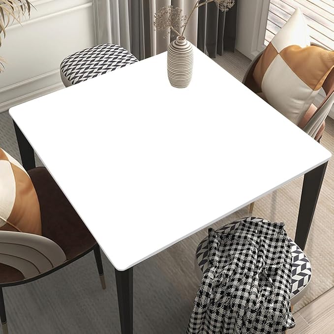 Square Table Topper Caps Suit for 32"x32" Table White Outdoor Tablecloth for Picnic, Camping, Banquet and Parties Style80