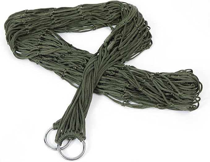 Nylon Rope Hammock for Outdoor Camping, 9-Strand Portable Hanging Bed for Backyard Patio Travel, 94.5 x 31.5 Inches