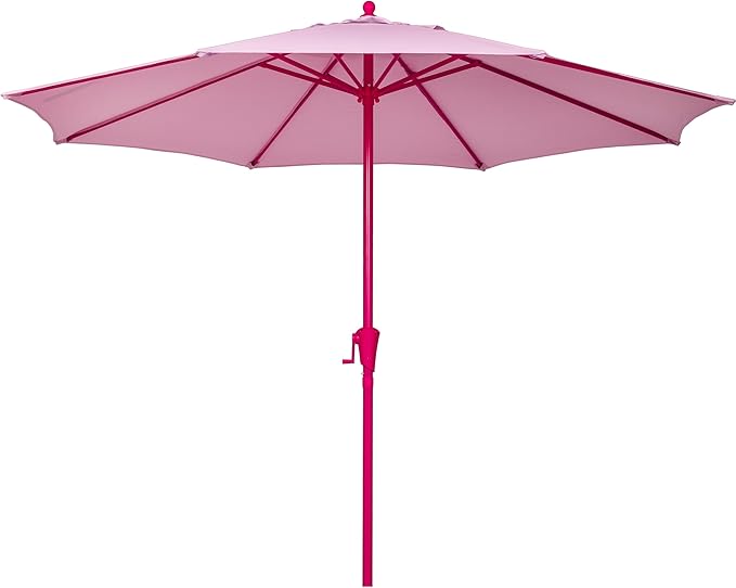 Sunnyglade 9FT Outdoor Patio Umbrella, Market Table Umbrella with 8 Sturdy Ribs and Crank System, Fade-resistant & Waterproof for Garden Backyard Poolside Deck