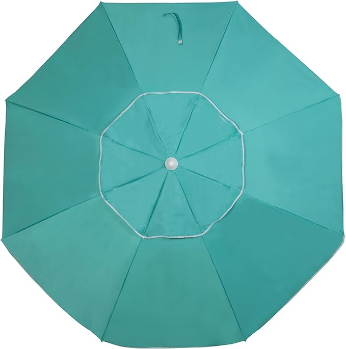 Beach Umbrella, 7ft Umbrella with Sand Anchor & Tilt Pole, Portable UV 50+ Protection Wind Vent Canopy Carry Bag, Teal
