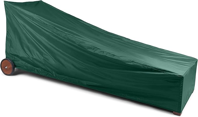 Covermates Classic Chaise Lounge Cover – Weather-Resistant Vinyl Outdoor Furniture Cover with Mesh Vent, Elastic Hem, UV Protection, Lightweight Patio Chair Cover, 32W x 82D x 34H, Green