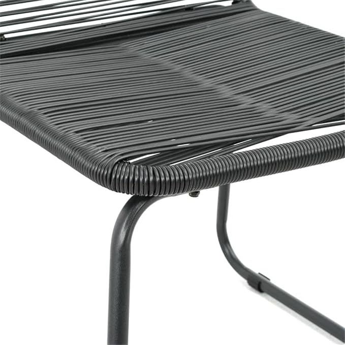 BOWERY HILL 5-Piece Patio Dining Set, Aluminum/PVC Rattan/Steel, Black/Brown Finish, Water-Resistant, Includes Square Table and 4 Chairs, Outdoor Furniture for Garden or Alfresco Dining