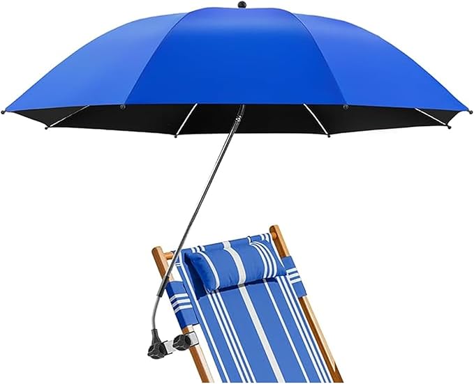 Beach Umbrella, 360 ° Chair Umbrella with Clamp, UPF50+ Shade for Beach, Sand, Patio, Yard (Not Includ Chair)