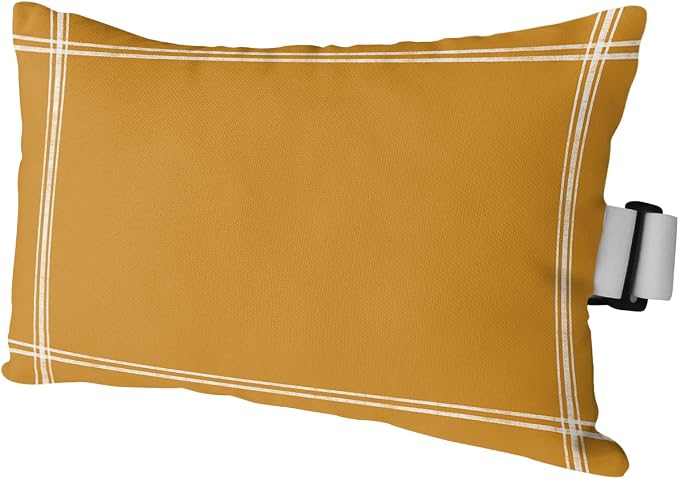 Outdoor Pillows Covers with Inserts Solid Color Ginger Waterproof Recliner Pillow with Adjustable Strap Throw Pillows for Patio Furniture Pool Lounge Chair, 11x16 inch, 1PCS