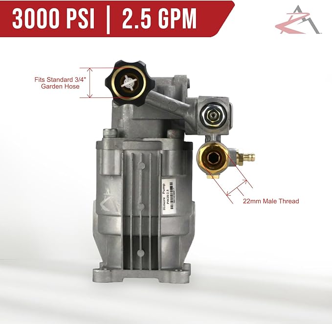 The ROP Shop 3000 psi, 3/4" Shaft, Horizontal Power Pressure Washer Pump & Deluxe Spray Kit