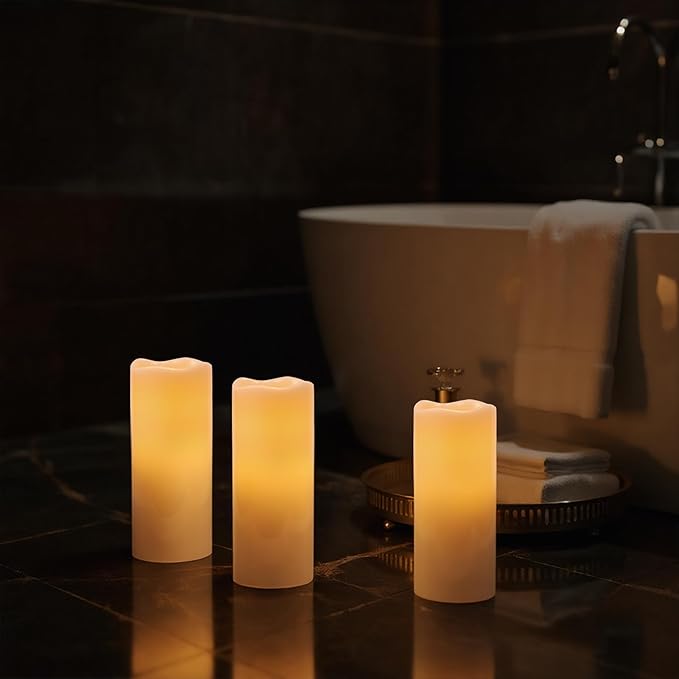 Outdoor Candles Waterproof with Remote Timer, 10” x 4” Large Battery Operated Candles, LED Pillar Flameless Outdoor Candle for Lartern Porch Patio Gardern Decor (Set of 2)