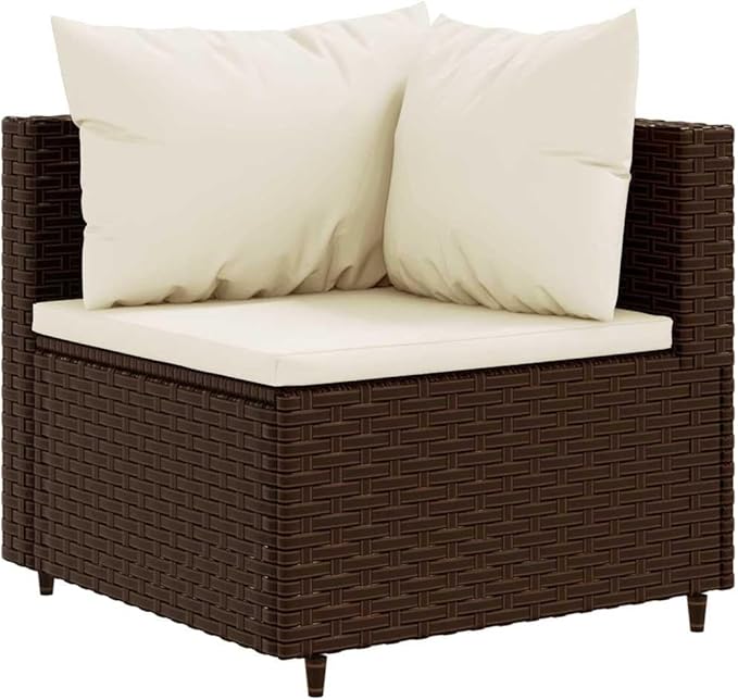 Outdoor Seating Furniture,Outdoor Conversation Sets,6 Piece Patio Lounge Set with Cushions Brown Poly RattanSuitable for Patio, Garden, Gazebo Low