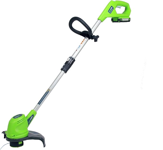Greenworks 21262 20V 12-Inch Cordless String Trimmer, 2AH Battery and Charger Included