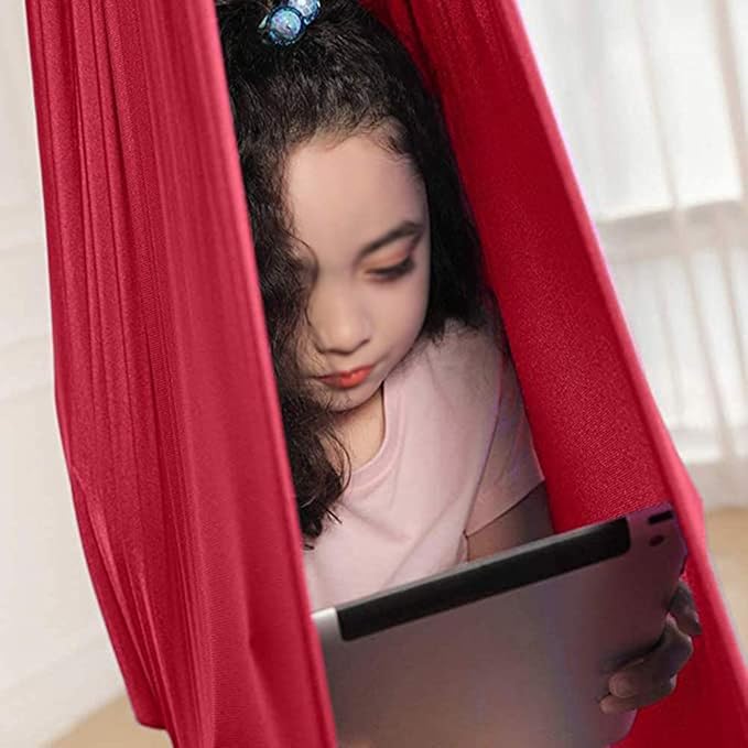 Elastic Children's Yoga Hammock Indoor Sensory Swing Cuddle Therapy Autism ADHD for Kids Or Adults Elastic Wrapped Stable Seat 440lbs (Size : 150 x 280 cm)