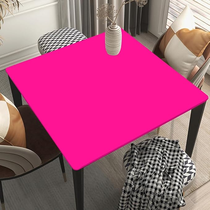 Square Table Topper Caps Suit for 54"x54" Table DeepPink Outdoor Tablecloth for Picnic, Camping, Banquet and Parties Style170