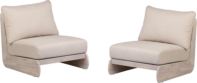 Christopher Knight Home Isabel 5-Seater Outdoor Patio Furniture Set with Cushions, Acacia Wood Patio Conversation Set with 3-Seater Sofa & Club Chairs, 3 Piece Sectional Sofa Set, Light White + Sand