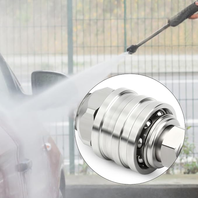 TAISHER 8PCS 304 Stainless Steel 1/4" Male NPT High Pressure Washer Quick Connect Coupler for Pressure Washing Gun Hose Accessories
