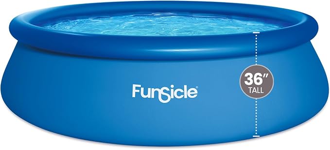 Funsicle 12' x 36" Quickset Round Above Ground Swimming Pool & Pump, Blue, Age 6 & up