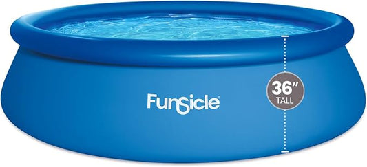 Funsicle 12' x 36" Quickset Round Above Ground Swimming Pool & Pump, Blue, Age 6 & up
