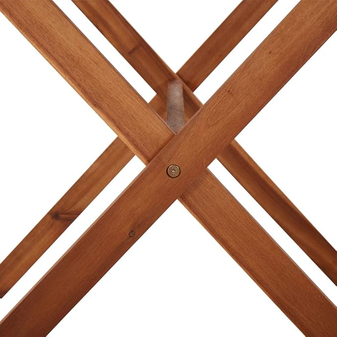 Solid Acacia Wood Outdoor Table for Balcony and Patio Dining, Rectangular Garden Table in Natural Acacia Wood Finish