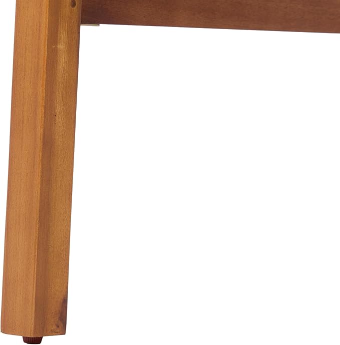 Christopher Knight Home Balew Acacia Wood Patio Dining Set for 4, Solid Wood Outdoor Dining Table Set for 4, 5 Piece Outdoor Dining Set with Rectangular Table and Woven Rope Accents, Teak+Beige