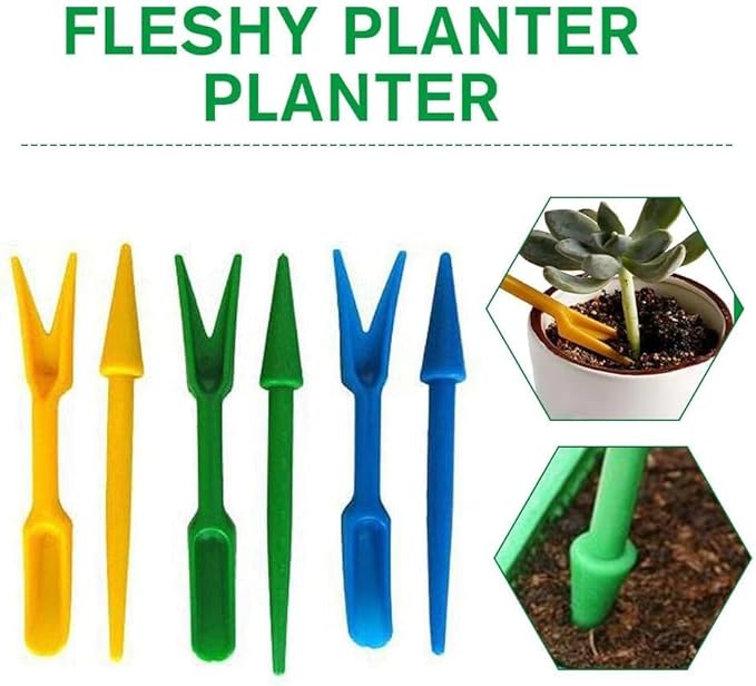 Pack of 2 Green Mini Garden Hand Succulent Transplanting Tools,Widger Plastic Seedlings Dibber Sowing Digging Mini Gardens Hands Tool for Home Garden Hand Tools