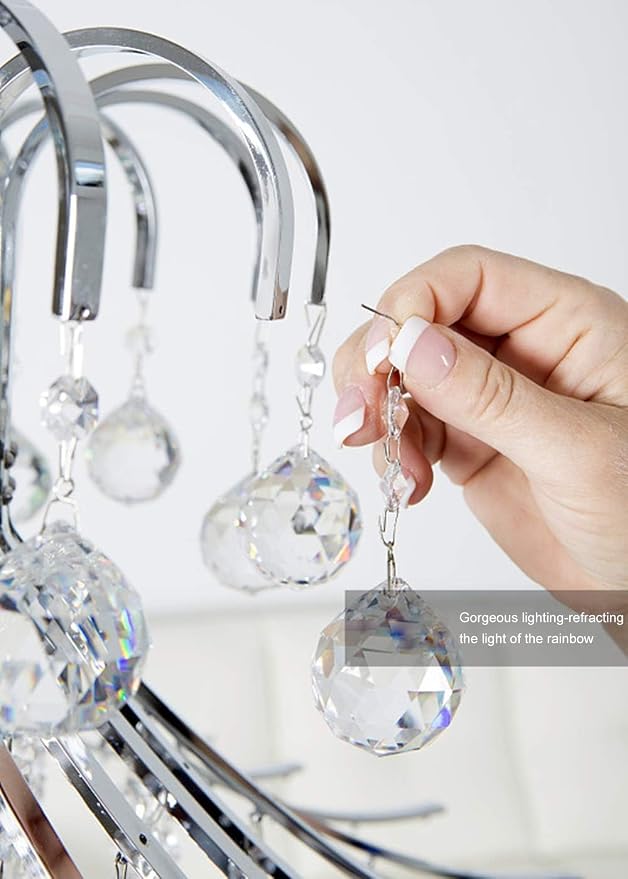 MerryNine Pendant Chains 10pcs, Metal Sun Catcher Chains for Pendant Prisms, 16 Inch Prismatic Ball Suspension Chain with Hook for Crystal Prism Decoration DIY Crystal Decoration