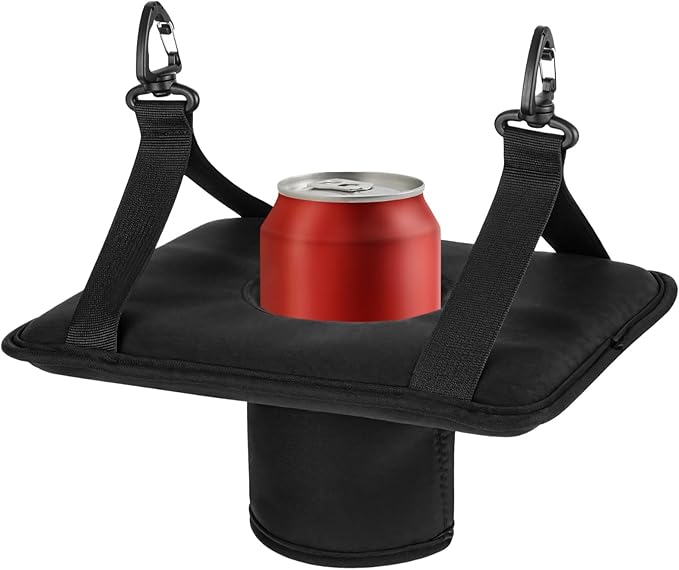 Hammock Drink Holder, Black Hanging Cup Holder for Yard, Poolside, and Outdoor, Nylon Material, Convenient for Cups, Bottles, and Cans, Perfect for Spring Outdoors, Customizable