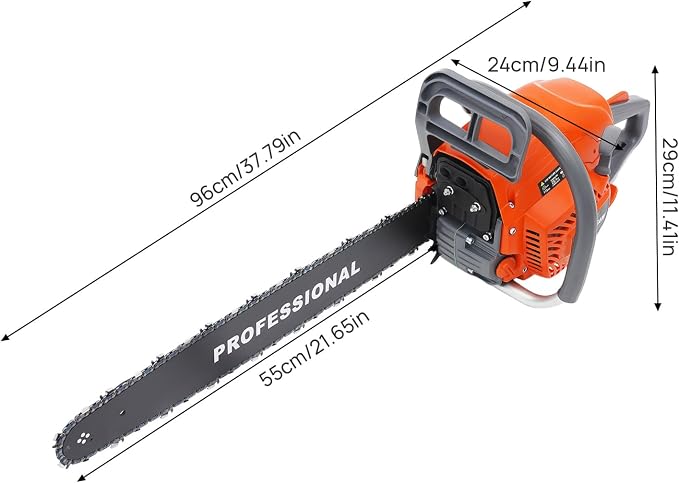 Gas Chainsaw, 22" 60cc Handheld Cordless Petrol Chain Saws, 2-Cycle 10000rpm high speed Petrol Chain Saw w/ 18.6Oz Large Fuel Tank Capacity For Forest, Wood, Garden and Farm Cutting Use, 2.8kw