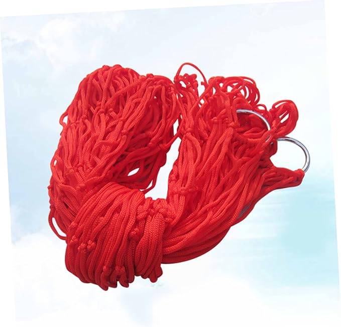 MaGiLL 3pcs Nylon Rope Mesh Hammock Patio Hanging Chair Rope Tree Hammock Rope Hammock Chair Hanging Nap Bed Nylon Mesh Hammock Meshy Rope Hammock Travel Red Outdoor Leisure Hanging Net