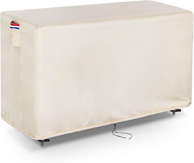 Outdoor Prep Table Cover 32 Inch,Waterproof Patio Outdoor Stainless Steel Metal Grill BBQ Table Cart Cover Dustproof Windproof All Season Pretection for Outdoor Table - 32 x 32 x 36 Inch-Beige