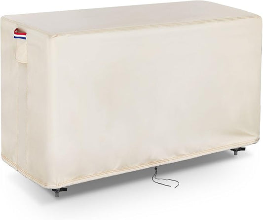 Outdoor Prep Table Cover 32 Inch,Waterproof Patio Outdoor Stainless Steel Metal Grill BBQ Table Cart Cover Dustproof Windproof All Season Pretection for Outdoor Table - 32 x 32 x 36 Inch-Beige