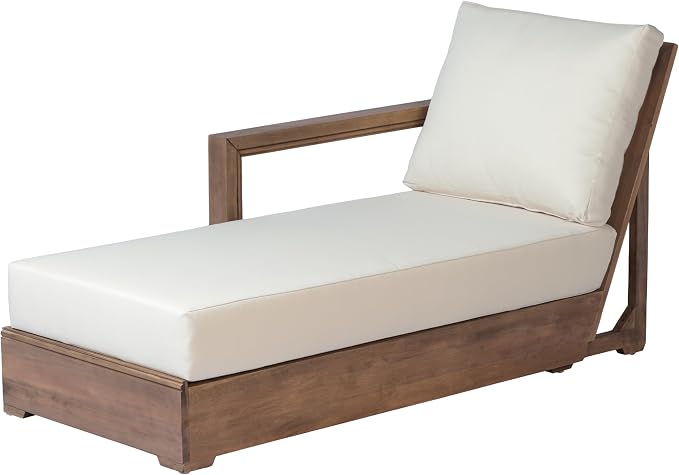 Christopher Knight Home 3-Seater L-Shaped Patio Sectional Sofa Set with Coffee Table, Acacia Wood Outdoor Furniture, Floor Seating Modular Couch Set for Backyard Porch Garden Balcony Deck, Beige+Brown