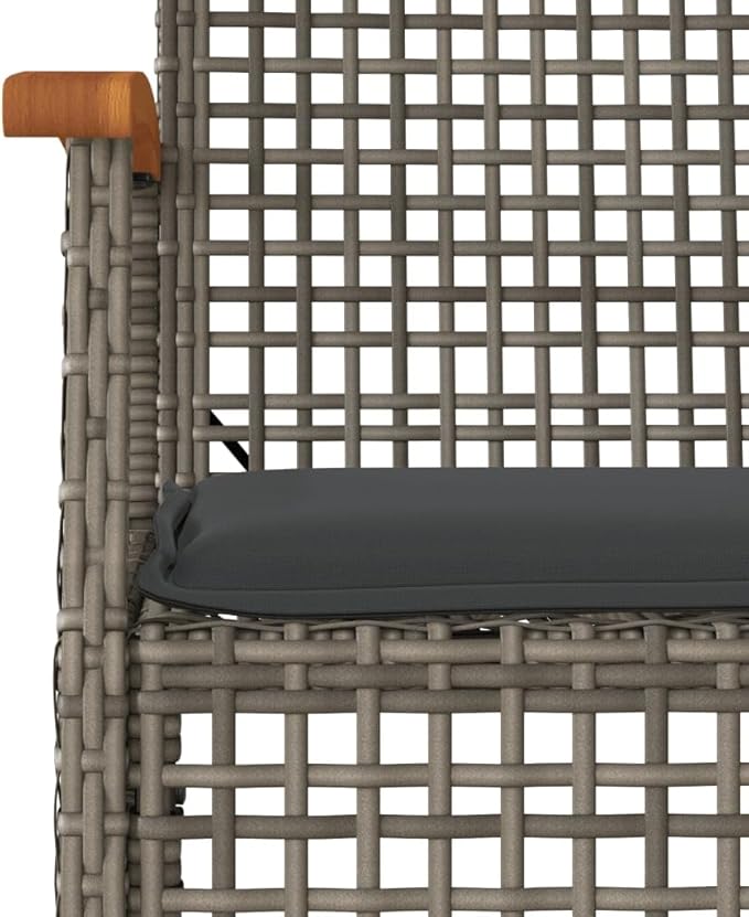 3 Piece Patio Dining Set with Cushions, Porch Furniture Set Sectional Sofa Patio Conversation Set Front Porch Furniture for Poolside Negotiation Area Piazza Garden Gray Poly Rattan
