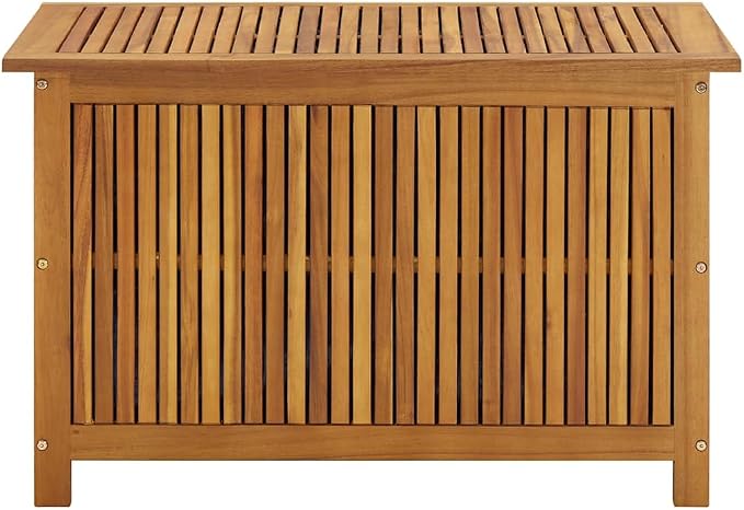 Wooden Patio Outdoor Storage Box, Deck Box Storage Chest, Garden Tools Container, 35.4"x19.7"x22.8" Solid Wood Acacia,-275