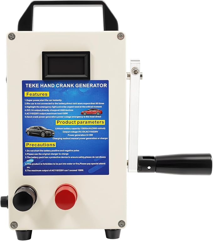 110V Hand Crank Generator Emergency USB Charger,Home Camping Outdoor Smartphone Charger（Three Types of Power Supply,100V-240V）