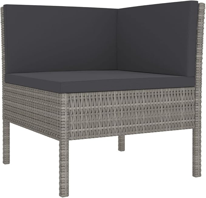 Patio Lounge Set with Cushions,Patio Furniture Sets,Patio Conversation Sets,Outdoor Furniture Sets,for Garden,Backyard,Outdoor,5 Piece Poly Rattan Gray