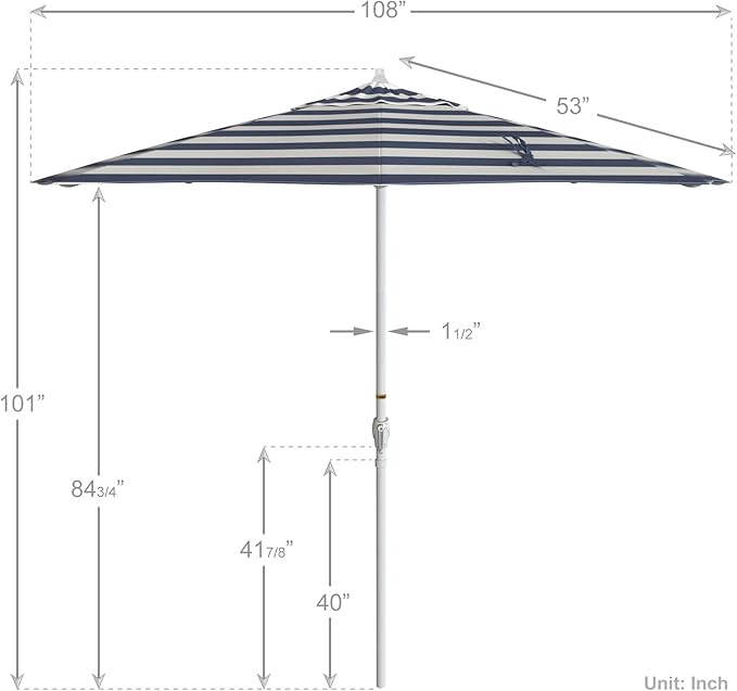 California Umbrella 9' Rd Aluminum Patio Umbrella
