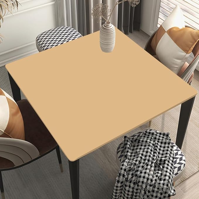 Square Table Topper Caps Suit for 40"x40" Table Burlywood Outdoor Tablecloth for Picnic, Camping, Banquet and Parties Style104