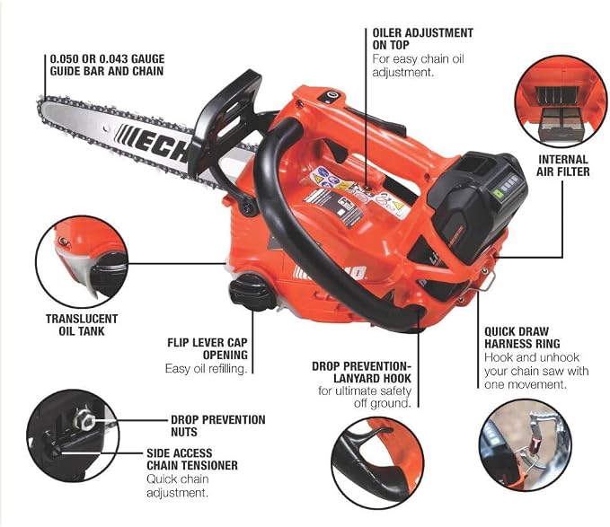 ECHO DCS2500T-12C1 56V TOP HAND CHAIN SAW W/ BATTERY AND CHARGER