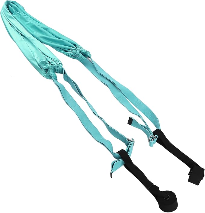 Yoga Hammock Handstand Split Leg Stretchable Aerial Yoga Swing, Adjustable Portable Elastic Hammock with Door Anchors and Straps for Home Gym Yoga Training (Blue)