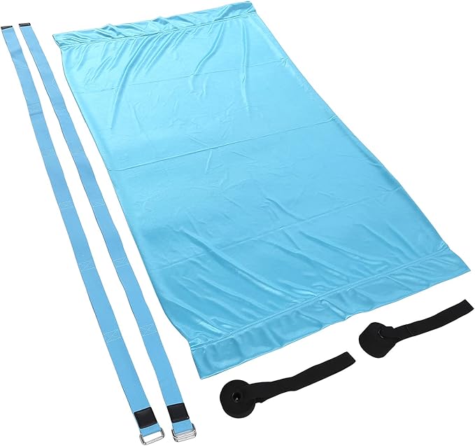 Yoga Hammock Handstand Split Leg Stretchable Aerial Yoga Swing, Adjustable Portable Elastic Hammock with Door Anchors and Straps for Home Gym Yoga Training (Sky Blue)