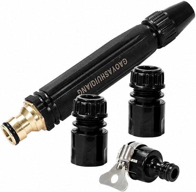 PowerJet High Pressure Water Gun-5-in-1 Nozzle,Garden Hose Pressure Booster,3000PSI Booster, Heavy Duty for Car Wash, Garden Watering & Outdoor Cleaning