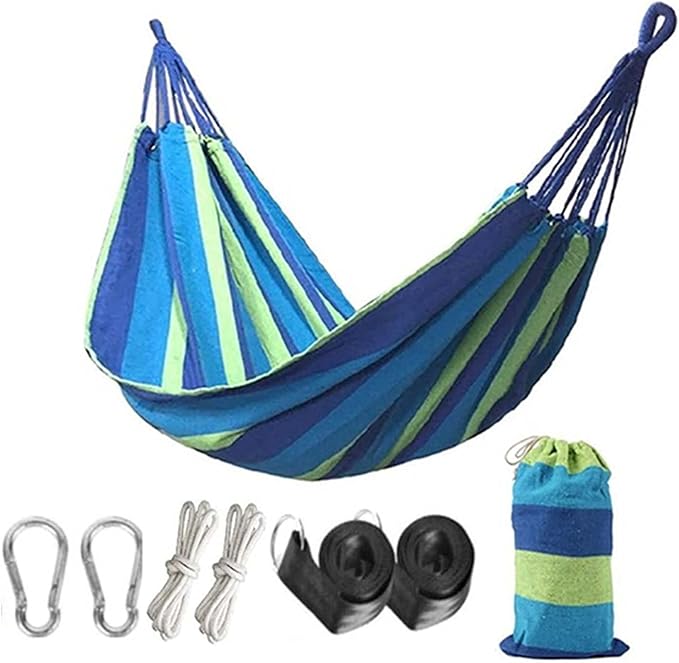 Double Hammock Swing Chair, Portable Hammock for Camping, Camping Hammocks for Outside, Double Polyester Hammock, for Travel Patio Garden