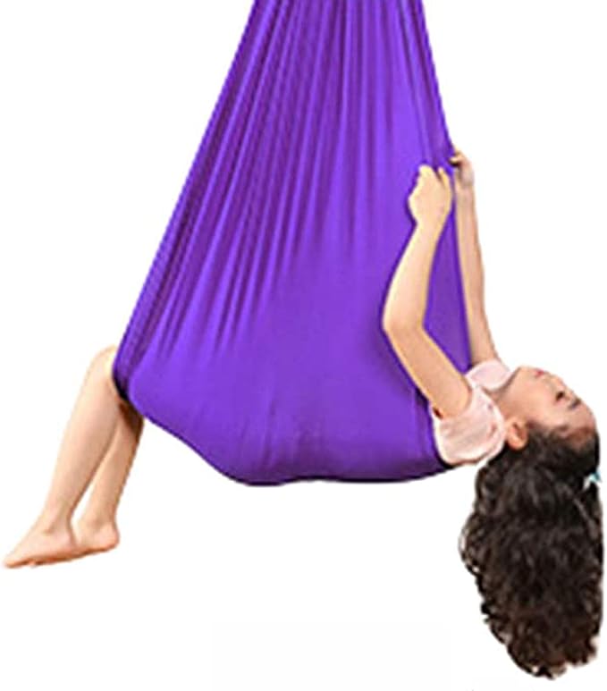 Indoor Swing For Kids Child And Teens, Soft Hammock Swing With Special Needs For Children Yoga Sensory Integration Outdoor Camping (1 Meter/1.5Meter) ( Color : Purple , Size : 100 x 280 cm (L x W) )