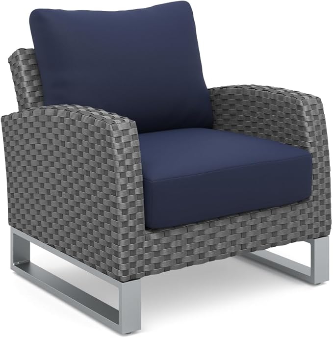 New Classic Furniture Fiji Aluminum Metal Patio Conversation Sets for 5 – Stylish Outdoor Patio Conversation Sets – Outdoor Furniture Sets for Balcony, Deck, or Small Outdoor Spaces