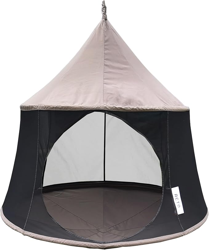 Vivere Polyester Canvas Cacoon Reto Multi Person Hanging Pod - Includes Hanging Rope and Carabiner - 440 lb Weight Capacity